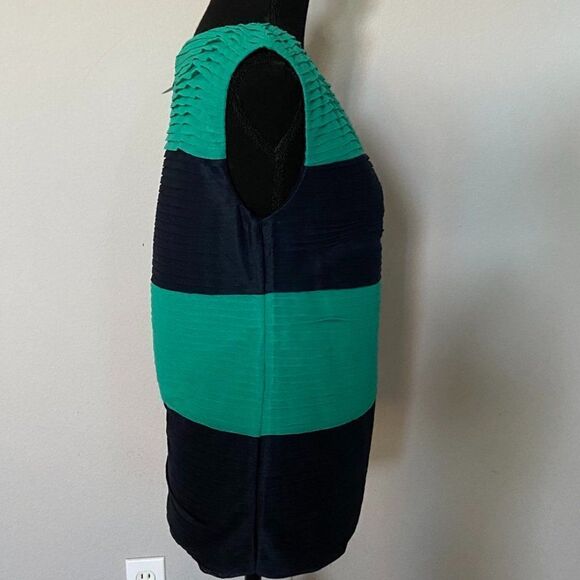 NWT ANN TAYLOR Pleated top with colorblock stripes size XS	| - Picture 7 of 9